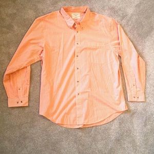 Men’s Long Sleeve Button Down Orange Stripe